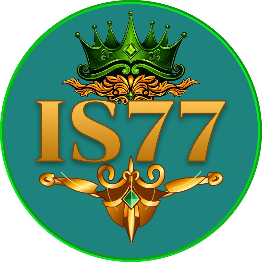 Luxury casino scene with an elegant woman in a golden dress near a roulette table surrounded by glowing chips and cards showcasing the premium IS77 online casino experience for players in India